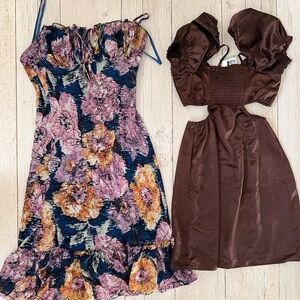 Floral BCBG Dress and Brown H&M Dress